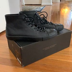FRYE Black Leather High-top Sneakers